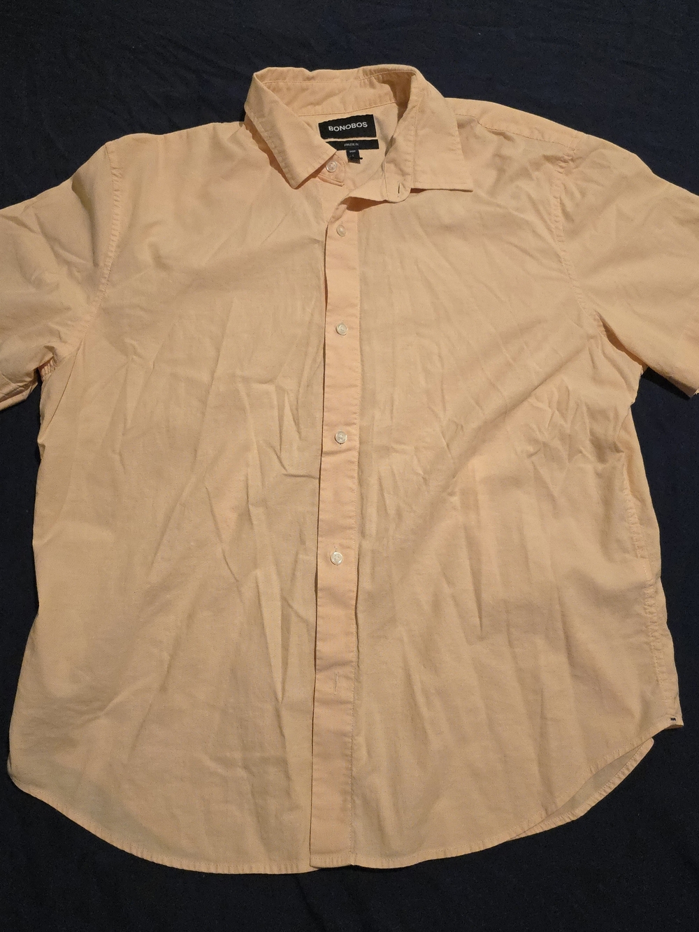 Bonobos Men's Light Peach Short-Sleeve Button-Down Shirt